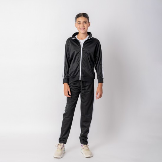 Campera deportiva niño negro/blanco