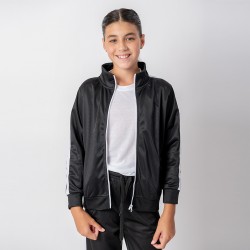 Campera deportiva niño negro/blanco