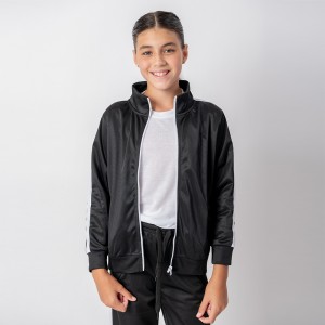 Campera deportiva niño negro/blanco