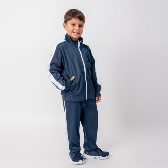 Campera deportiva niño azul/blanco