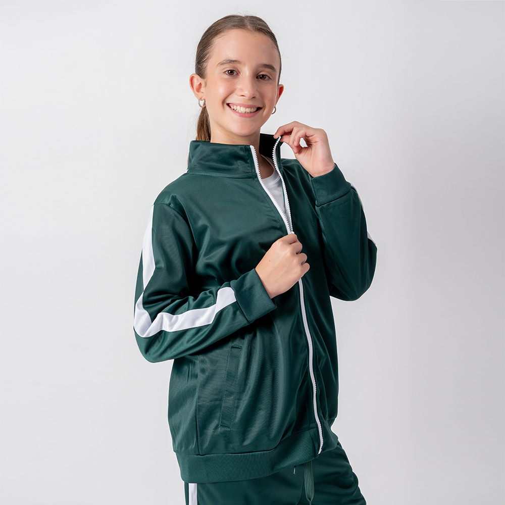 Campera Deportiva Niño Verde/Blanco