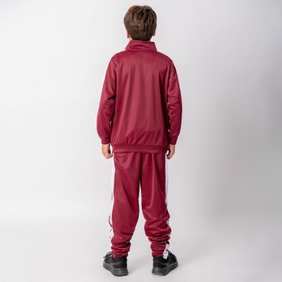 Campera Deportiva Niño Bordeaux/Blanco