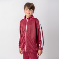 Campera Deportiva Niño Bordeaux/Blanco