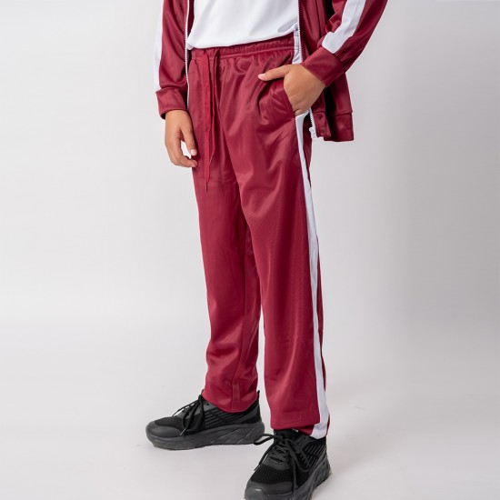 Pantalon Deportivo Niño Bordeaux/Blanco