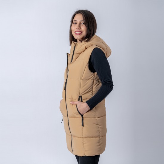 Chaleco Dama Inflado Beige