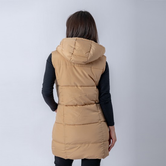 Chaleco Dama Inflado Beige