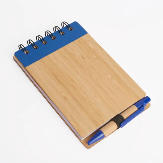Libreta tapa bamboo con bolígrafo 70 hojas AZUL Libreta tapa bamboo con bolígrafo 70 hojas AZUL