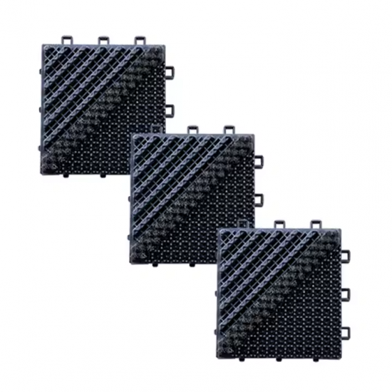 Piso Felpudo Encastrable 15x15 Negro/Gris