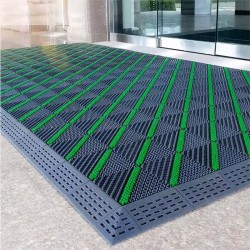 Piso Felpudo Encastrable 15x15 Negro/Verde