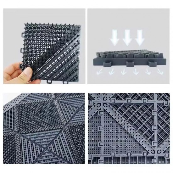 Piso Felpudo Encastrable 15x15 Negro/Gris