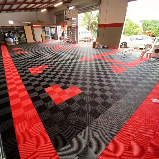 Piso Plástico Encastrable 40x40cm Rojo