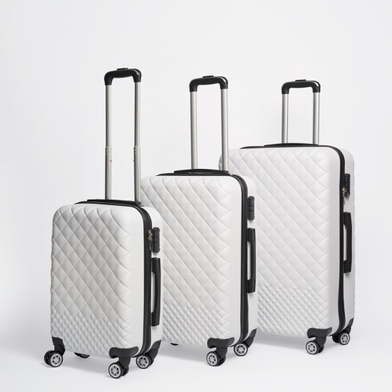 Set Valijas Abs 20" 24" 28" Blanco