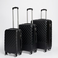 Set Valijas Abs 20" 24" 28" Negro