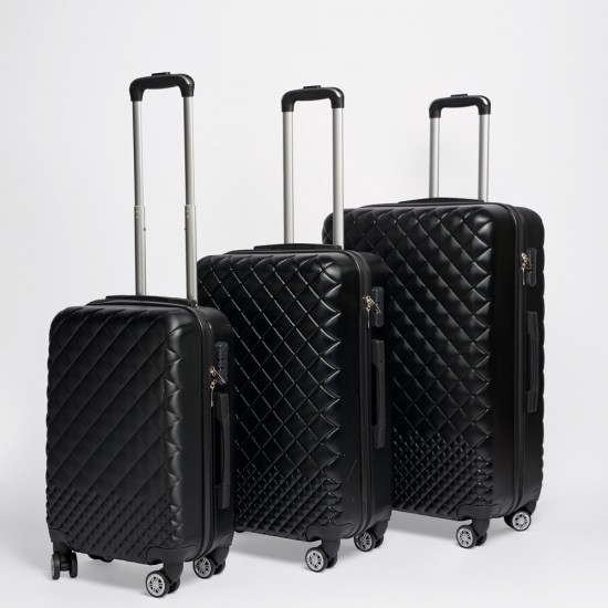 Set Valijas Abs 20" 24" 28" Negro