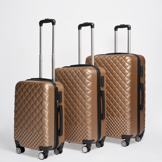 Set Valijas Abs 20" 24" 28" Dorado