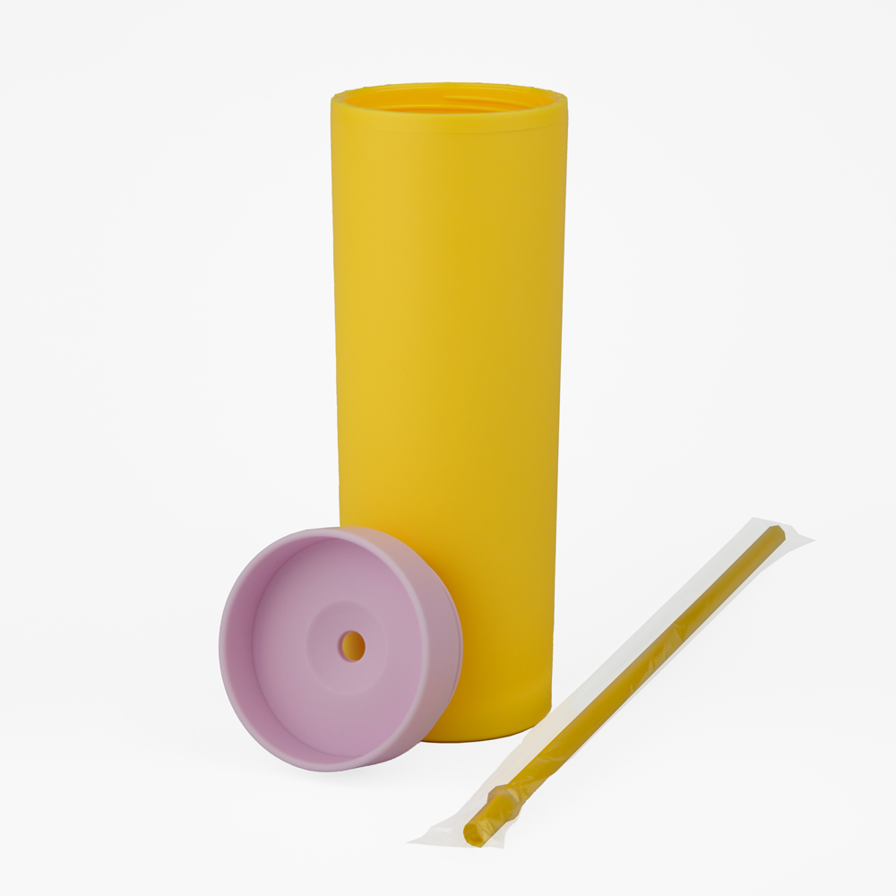 Vaso Plastico 500ml con Sorbito Ama. / Ros.