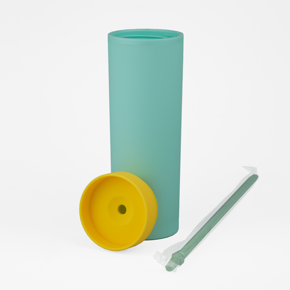 Vaso Plastico 500ml con Sorbito Cel. / Ama.