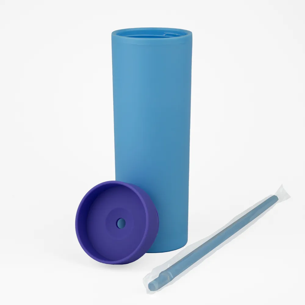 Vaso Plastico 500ml con Sorbito Cel. / Vio.