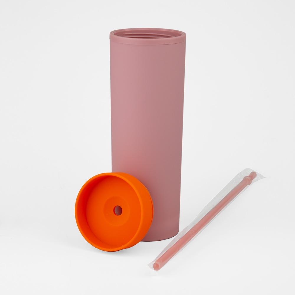 Vaso Plastico 500ml con Sorbito Ros. / Nar.