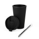 Vaso Plastico 450ml con Sorbito Negro