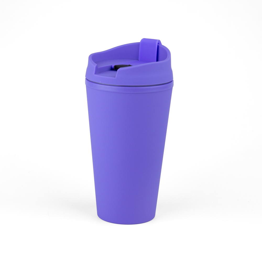 Vaso Plastico 450ml con Sorbito Violeta