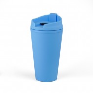 Vaso Plastico 450ml con Sorbito Celeste