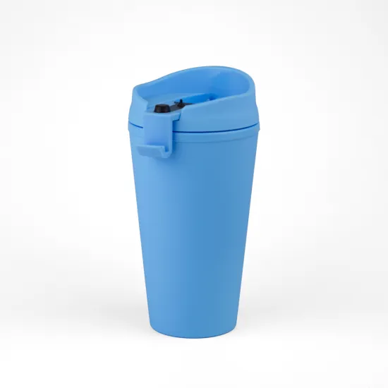 Vaso Plastico 450ml con Sorbito Celeste