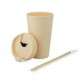 Vaso Plastico 450ml con Sorbito Beige
