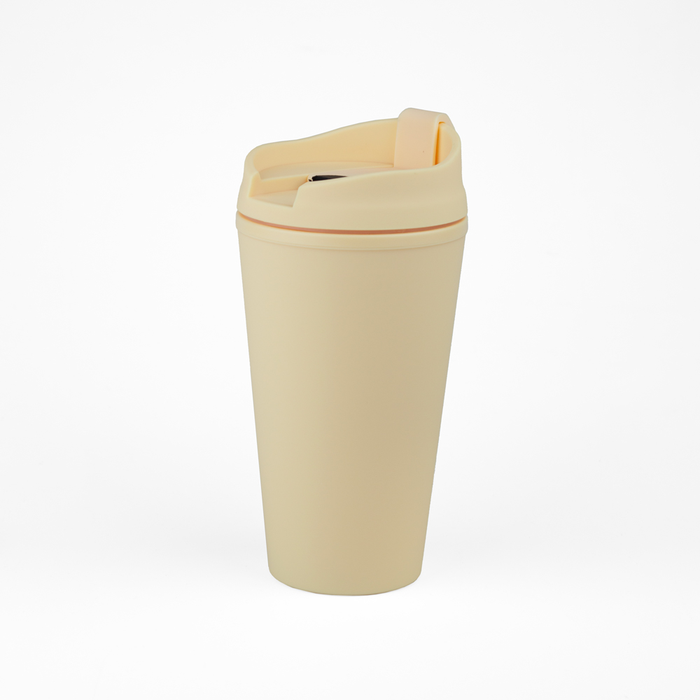 Vaso Plastico 450ml con Sorbito Beige