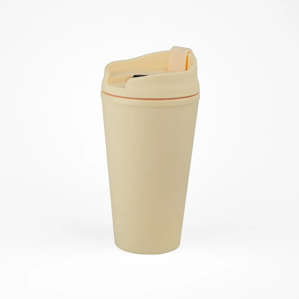 Vaso Plastico 450ml con Sorbito Beige