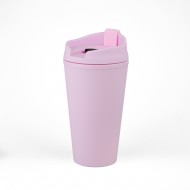 Vaso Plastico 450ml con Sorbito Rosado