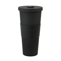 Vaso Plastico 680ml con Sorbito Negro