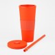 Vaso Plastico 680ml con Sorbito Naranja