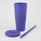 Vaso Plastico 680ml con Sorbito Violeta