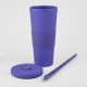 Vaso Plastico 680ml con Sorbito Violeta