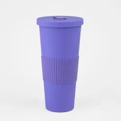 Vaso Plastico 680ml con Sorbito Violeta
