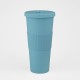 Vaso Plastico 680ml con Sorbito Celeste