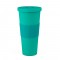 Vaso Plastico 680ml con Sorbito Turquesa