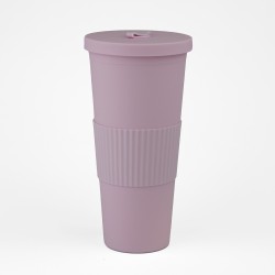 Vaso Plastico 680ml con Sorbito Rosado Vaso Plastico 680ml con Sorbito Rosado