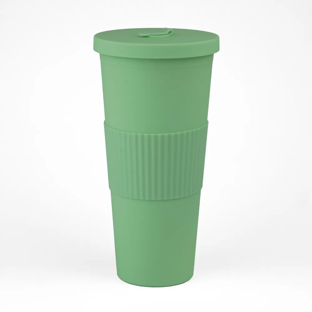 Vaso Plastico 680ml con Sorbito Verde Claro