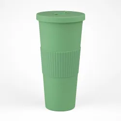 Vaso Plastico 680ml con Sorbito Verde Claro