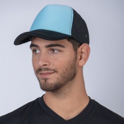 Gorro 5013 Trucker Negro/Celeste