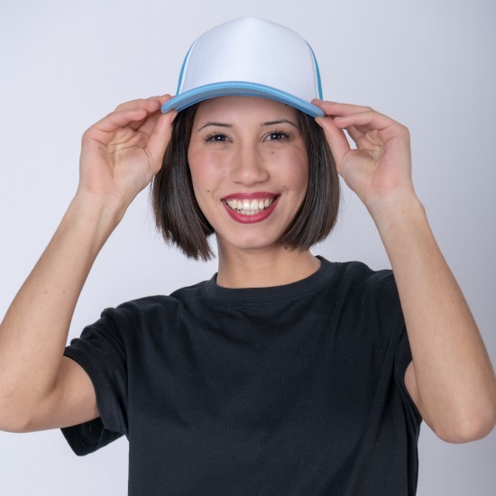 Gorro 5013 Trucker celeste/blanco