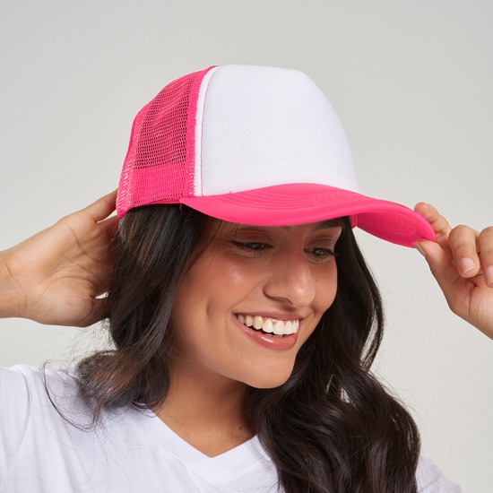 Gorro 5013 Mesh fucsia/blanco