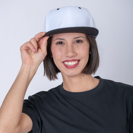 Gorro 5040 Visera Plana blanco/negro