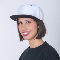 Gorro 5040 Visera Plana blanco/negro