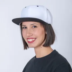 Gorro 5040 Visera Plana blanco/negro