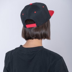 Gorro 5040 Visera Plana negro/rojo