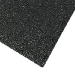 Goma Eva Glitter con adhesivo 60x40cm x10u. Negro