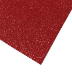 Goma Eva Glitter 60x40cm x10u. Rojo